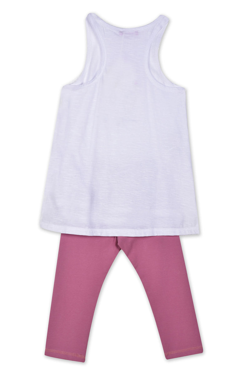 Kids’ sleeveless shirt and 3/4 leggings set for girls