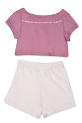 Kids’ cropped t-shirt and shorts set for girls