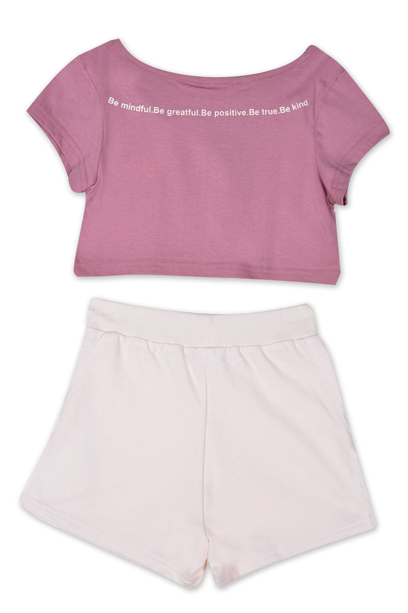 Kids’ cropped t-shirt and shorts set for girls