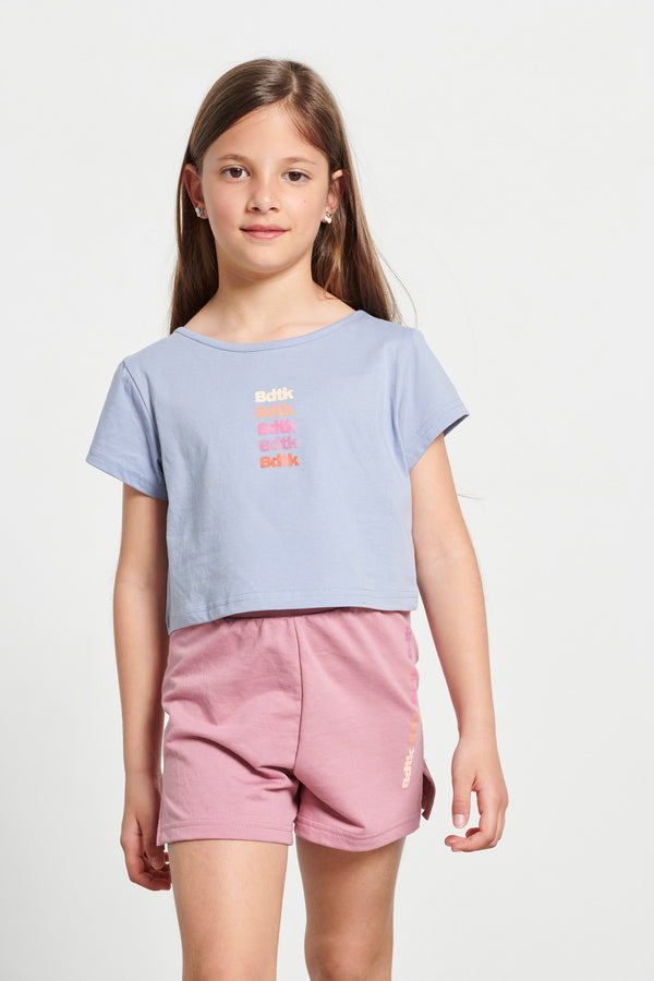 Kids’ cropped t-shirt and shorts set for girls