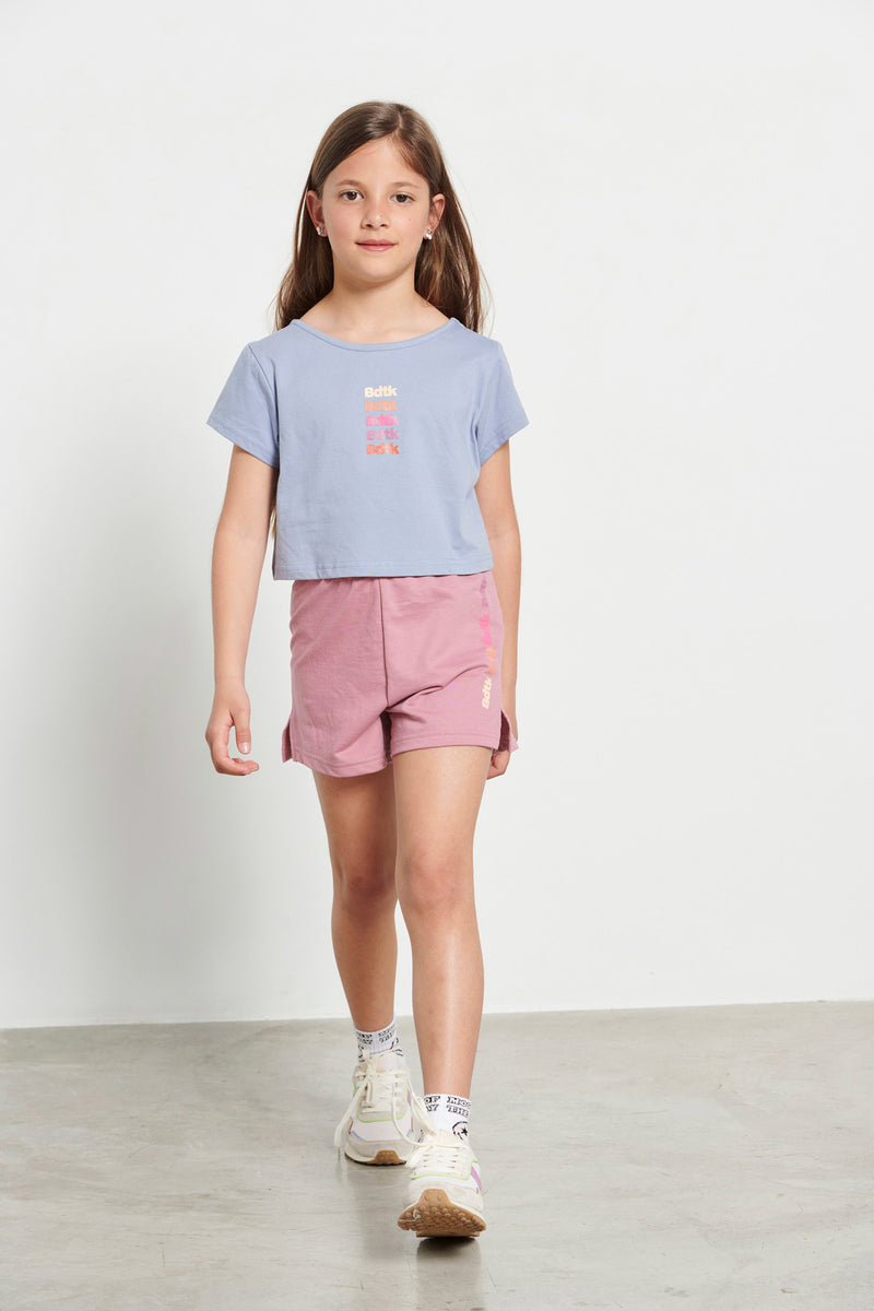 Kids’ cropped t-shirt and shorts set for girls