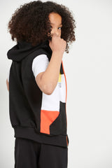 Kid’s "BAUHAUS" hooded vest with zipper for boys