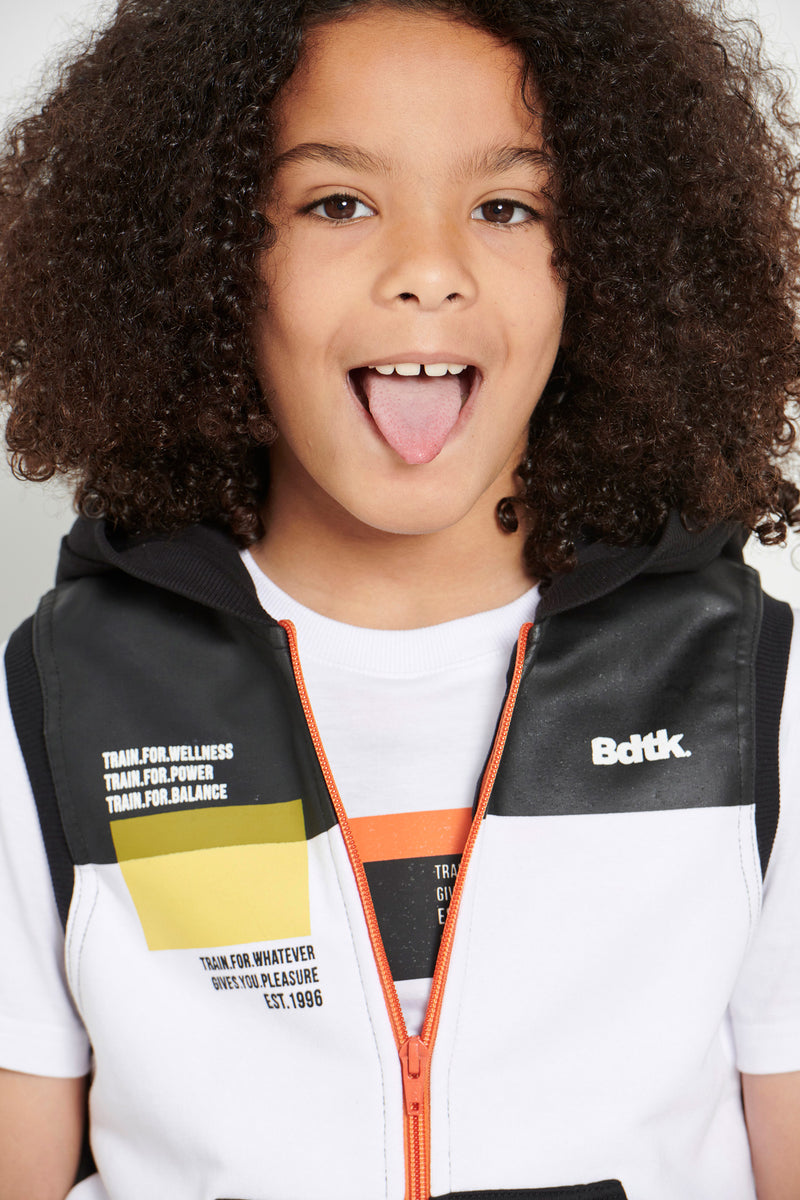 Kid’s "BAUHAUS" hooded vest with zipper for boys