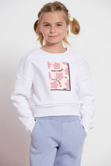 Kids long sleeve crop top for girls