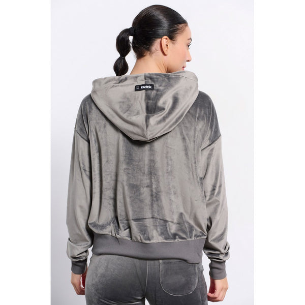 Women's velvet hooded zip sweater `LUX` B5