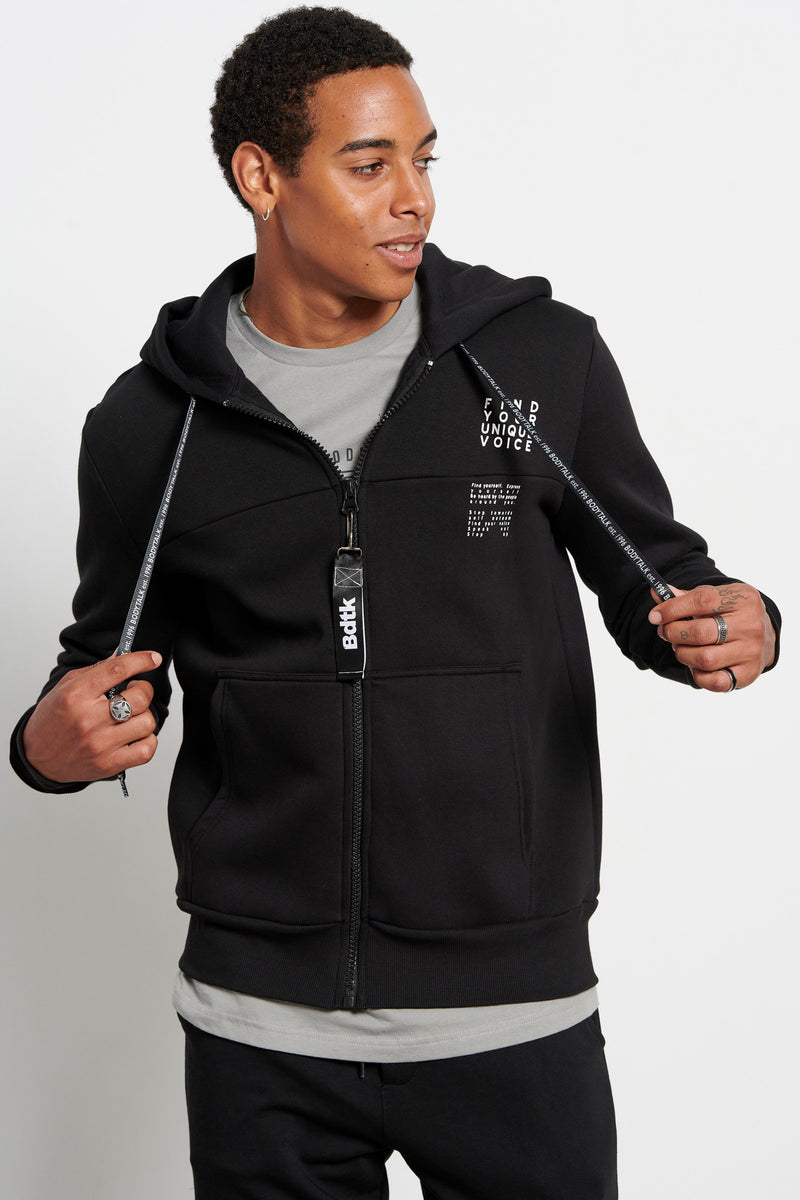 Men's hooded zip sweater `SPEAKOUT`