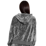 Women's velvet hooded zip sweater `LUX` B5