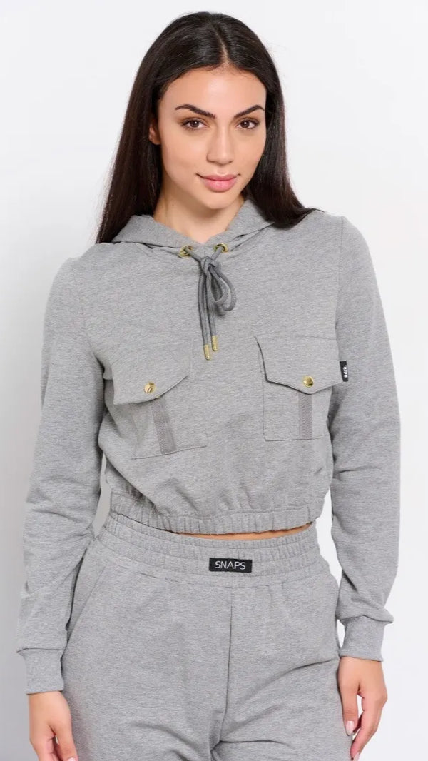 Women's cropped top with hood`LUX`