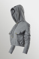 Women's cropped top with hood`LUX`