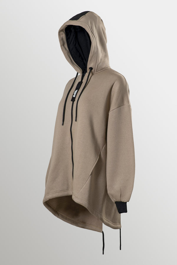 Women's long hooded zip sweater `BEYONDSPORTS`