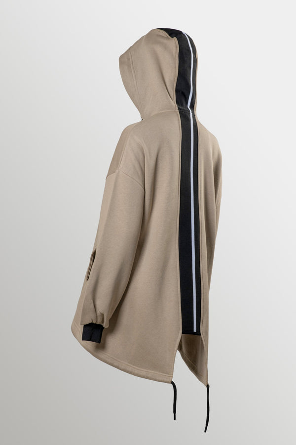 Women's long hooded zip sweater `BEYONDSPORTS`
