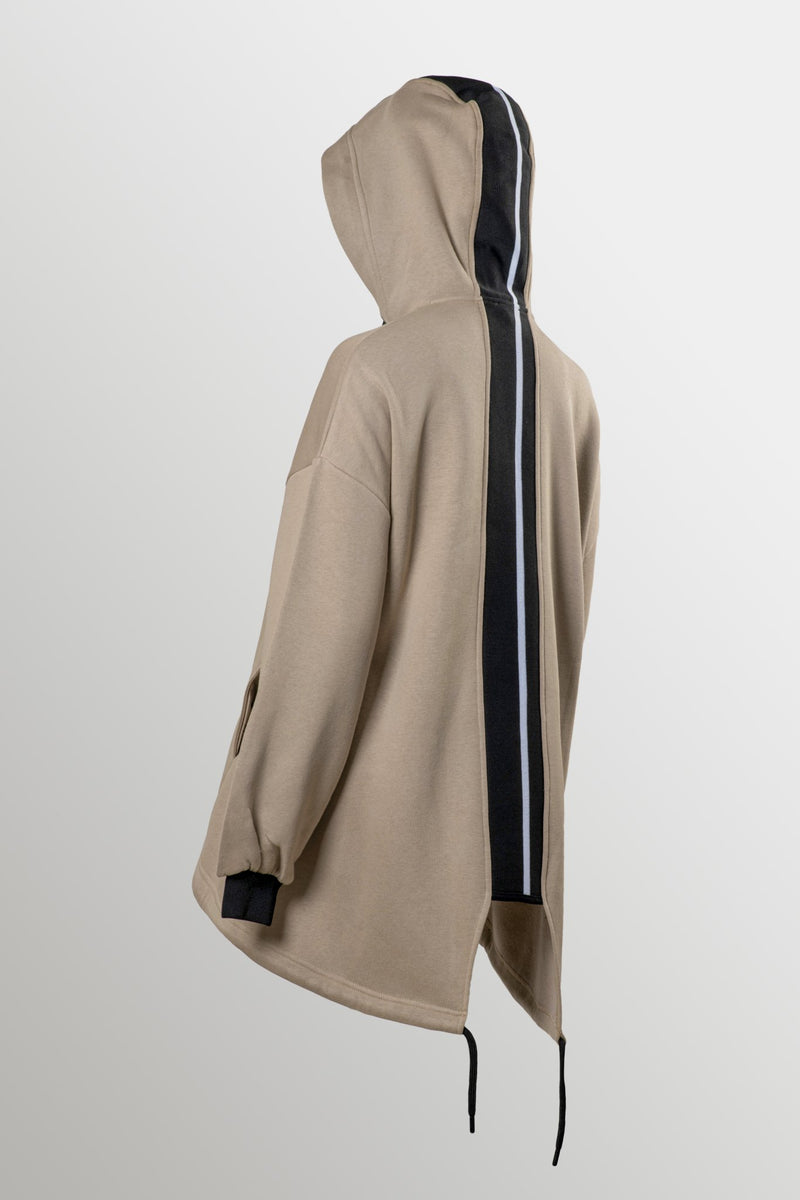 Women's long hooded zip sweater `BEYONDSPORTS`