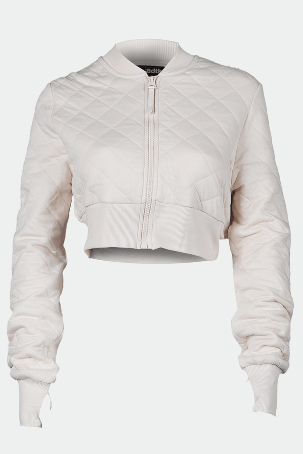 Women’s ‘SPORT COUTURE’ cropped quilted zip sweater…