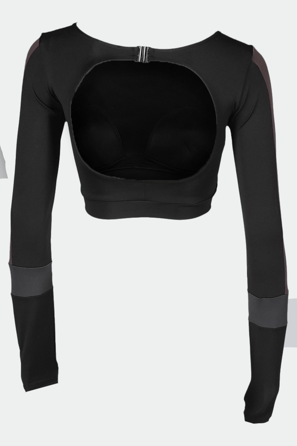 Women's ‘BEYOND SPORTS’ open back crop top